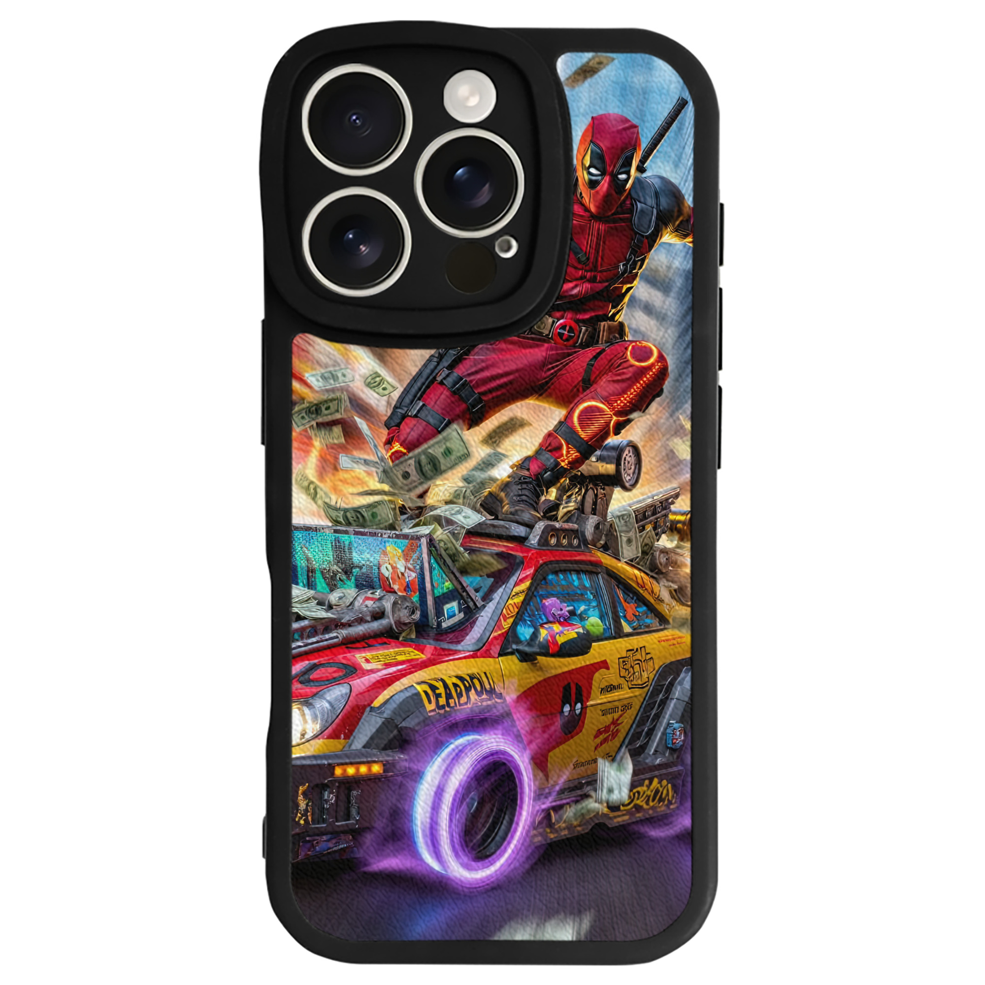 （画像用） Deadpool デッドプール 【iPhone 16シリーズ対応】シリコンスマホケース（レザー調） 材質：シリコン